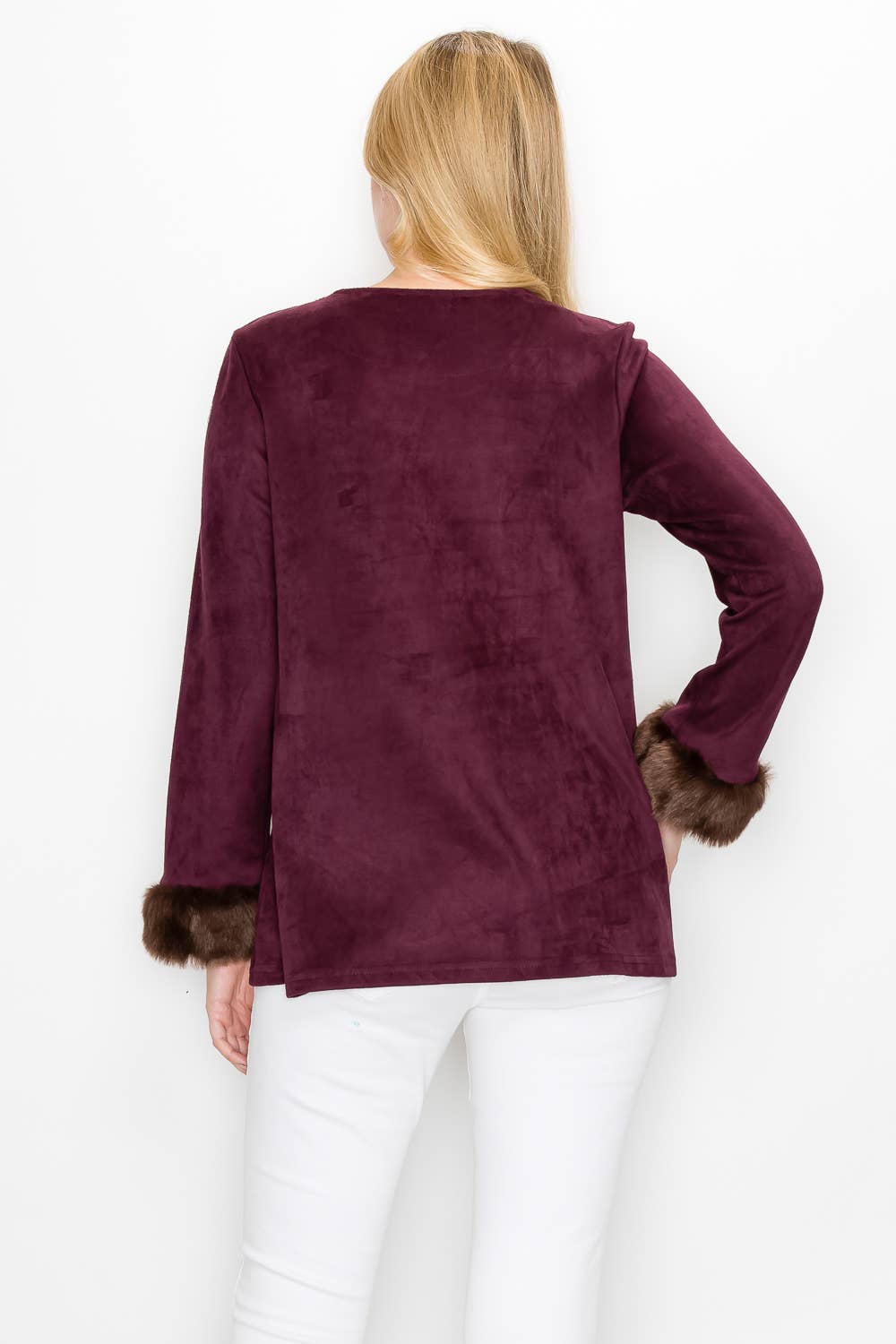 Joh Apparel - Wholesale Tunic - Women's - Anabelle Stretch Suede Fur Top9