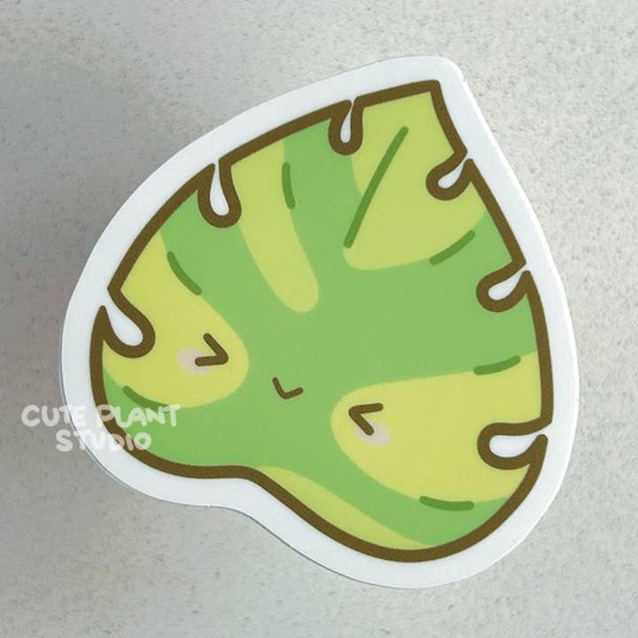 Monstera Aurea Leaf Sticker for wholesale by Cute Plant Studio