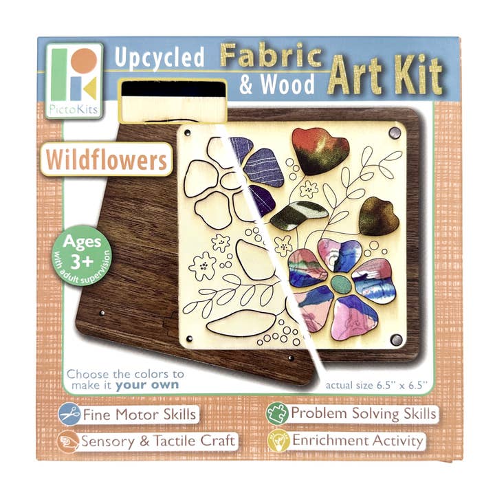 Fabric & Wood Art Kit - Wildflower for wholesale by Picto Kits