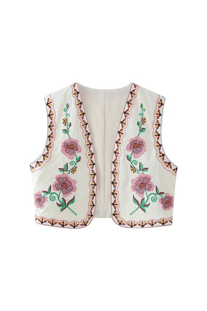 UNISHE – Großhandel Oberbekleidungsweste – Damen – Trendige bestickte Vintage-Weste für den Sommer ZK20236