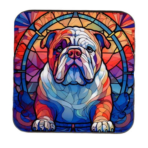 British Bulldog Stained Glass Effect Coaster for wholesale by Dogcrafts