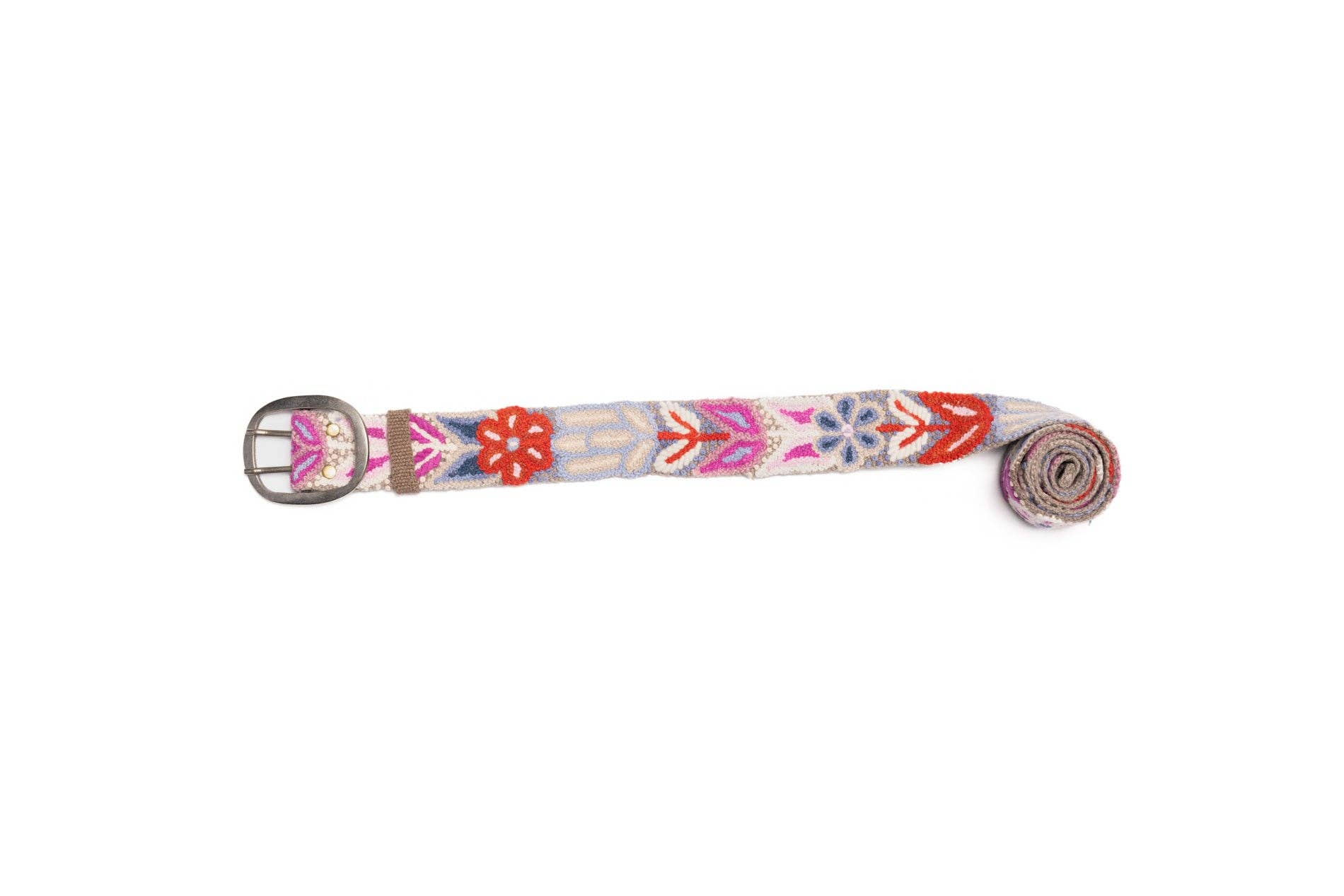 Madeline Parks® - Wholesale Riem - Dames - Paarse handgeborduurde riem