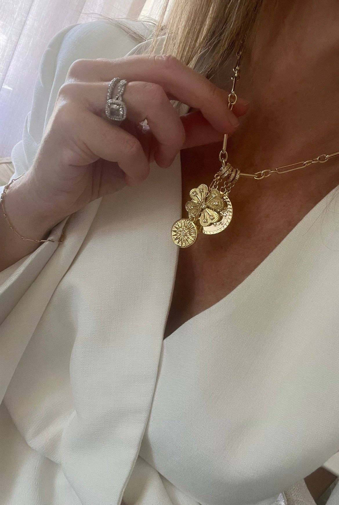 Boutique Suarez Co. - Wholesale Pendant/Charm Necklace - Celestial Hinged Clasp Chain Charms4