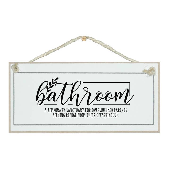 Bathroom Definition Home Signs for wholesale by Crafty Clara