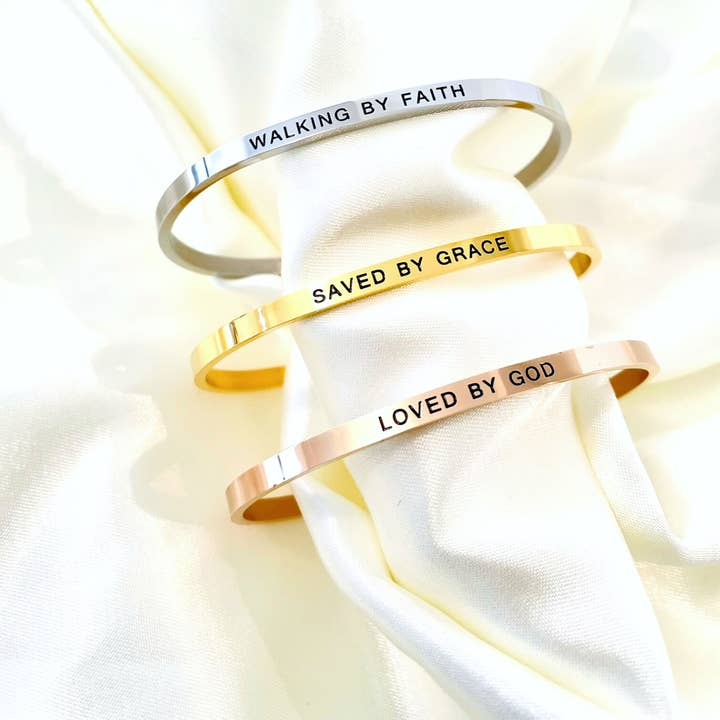 Inspirational Bangles for wholesale by Five and Seven Jewelry Co.