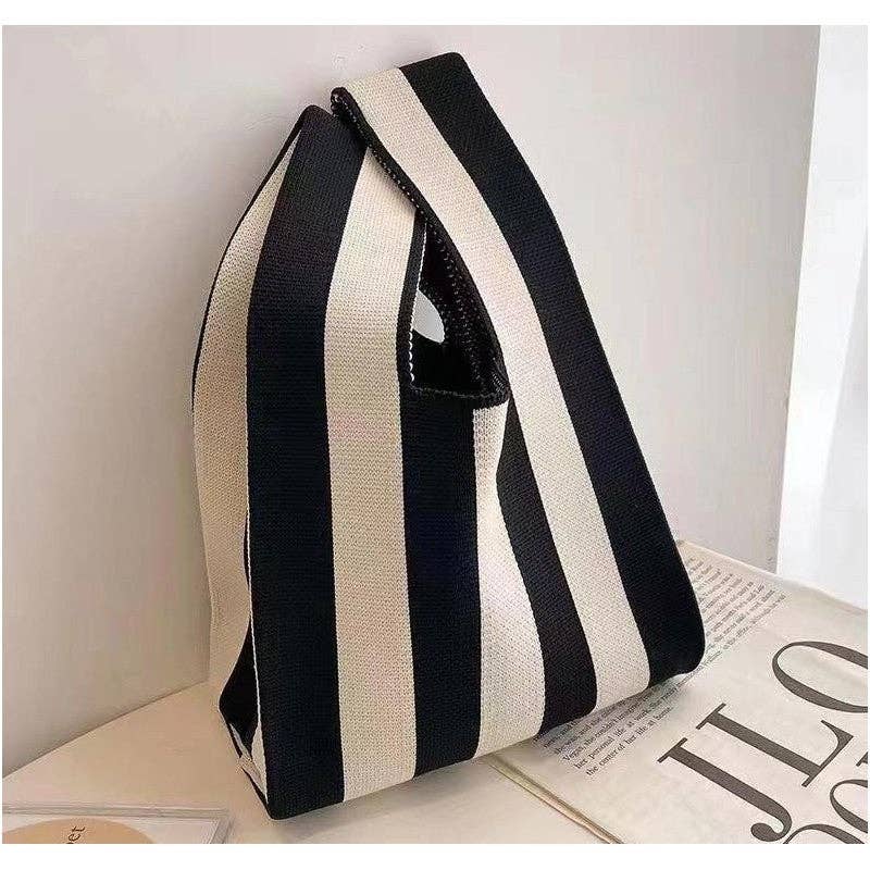 FurDecoration – Sacola - Mulher por atacado – Mala de pulso em malha de malha com mini abertura de cor contrastante5