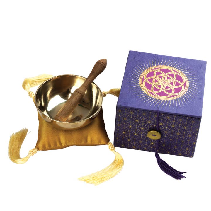 3.5'' Seed Of Life Meditation Bowl Box for wholesale by dZi Handmade