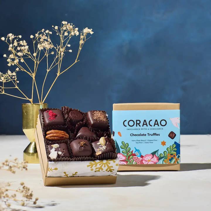 Hanukkah Truffle Box - Small (8pc) for wholesale by Coracao Chocolate & CACOCO