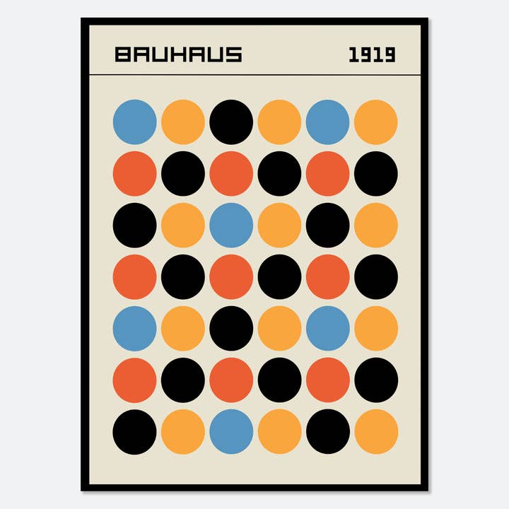 Bauhaus Geometric Dots 1919 Exposição Arte Print BH14 por atacado de Sugar & Canvas