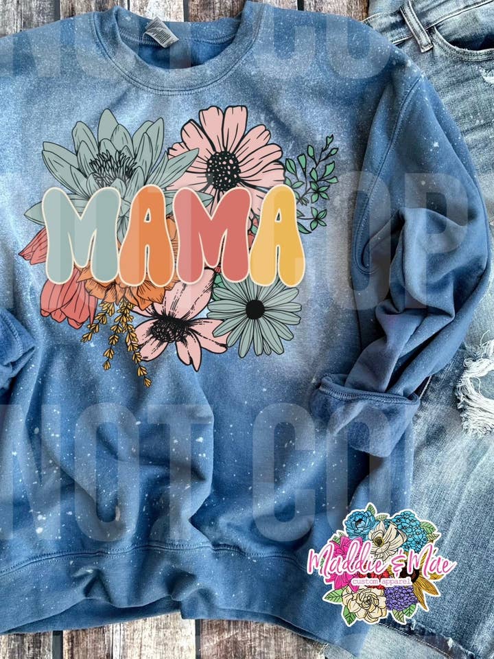 Floral Mama Crew for wholesale by Maddie & Mae Custom Apparel Wholesale
