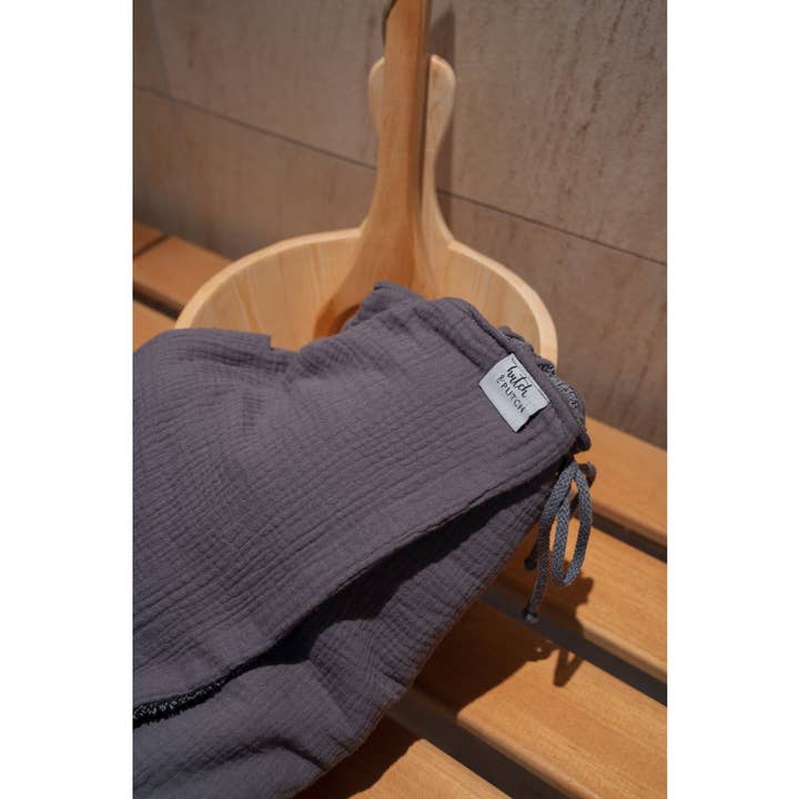 hutch&putch - Vendita all'ingrosso Costume da bagno - uomo - Kilt sauna in mussola per uomo • antracite1