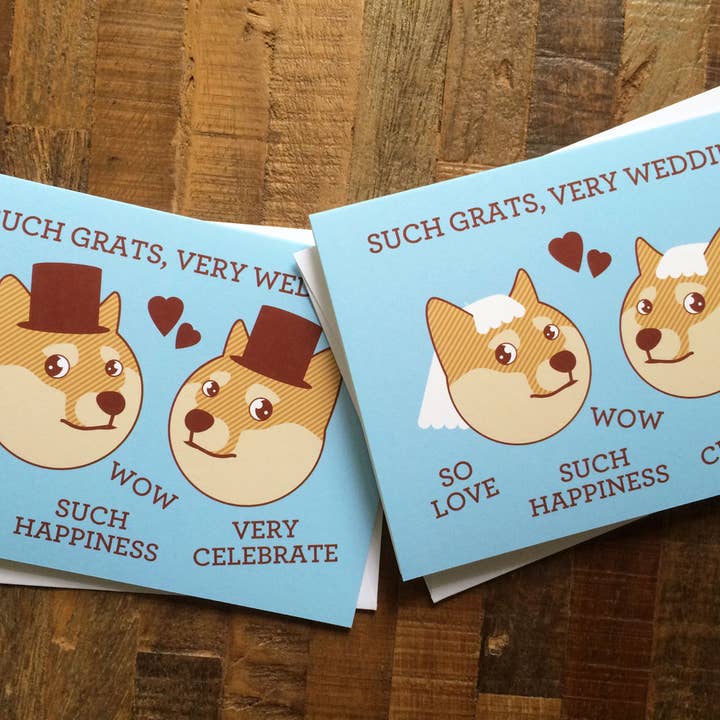 Tiny Bee Cards - Vente Faire-part de mariage - Carte Mème Shiba Inu Très Mariage - Option Hétéro ou Gay1