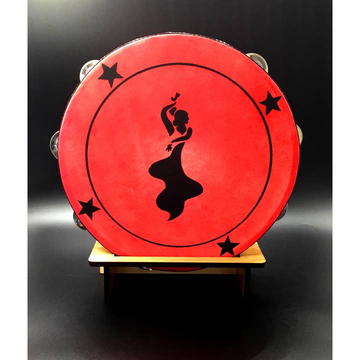 inRhythm - Vente Sculpture - Tambourin flamenco de 10 po avec présentoir éclairé en option