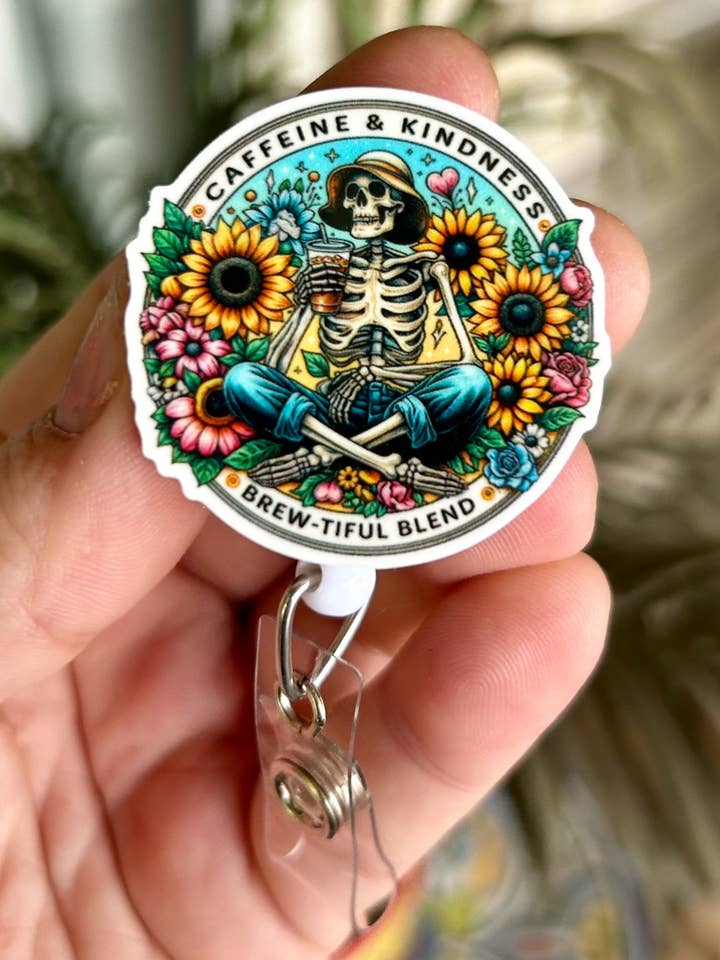 Koffein och vänlighet med skelettmärkesrullhållare för wholesale av Fuzzy Edges Crafts LLC