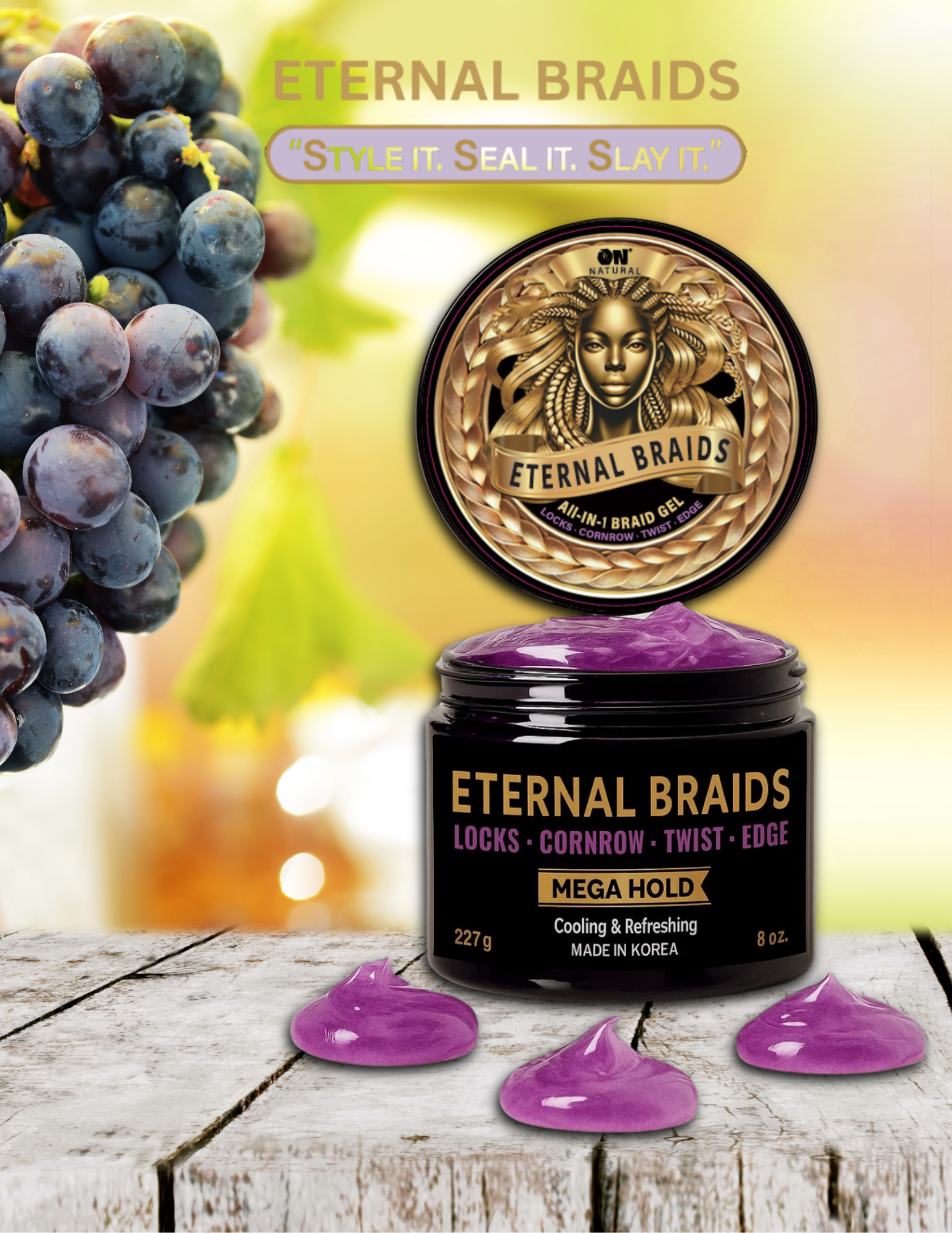 ON Natural USA - Wholesale Hair Styling Gel/Mousse - ON Natural - Eternal Braids - All-In-1 Braid Gel7