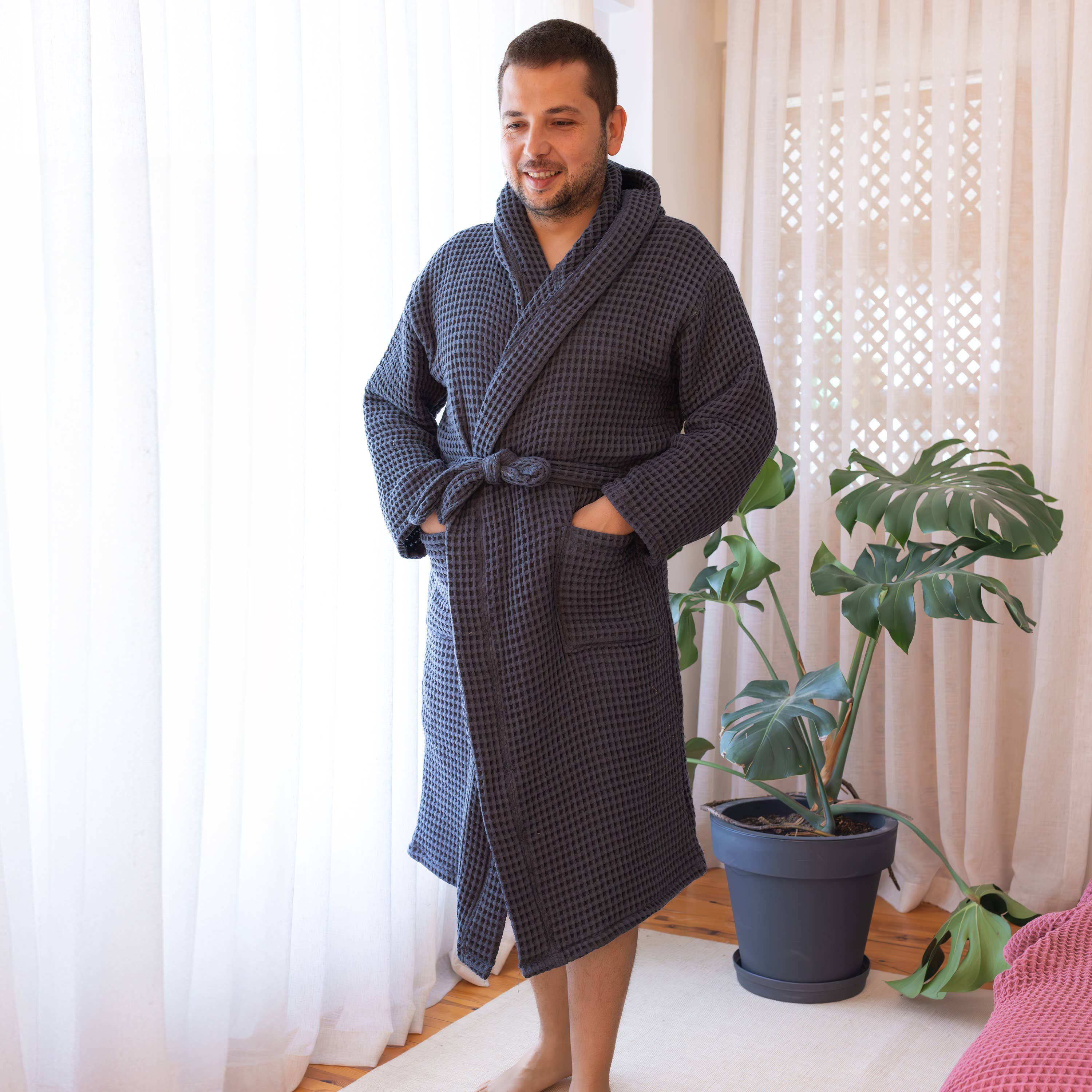 Vivamaison – Engroshandel Morgenkåbe - Unisex – Premium Vaflet Bomuld Badekåbe, Unisex Spa Komfort45