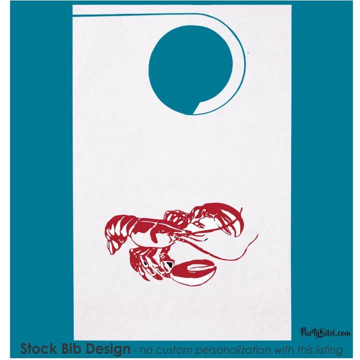 Stock Party Bibs-Single Lobster Bib, Pack of 10 for wholesale by Party Bibs