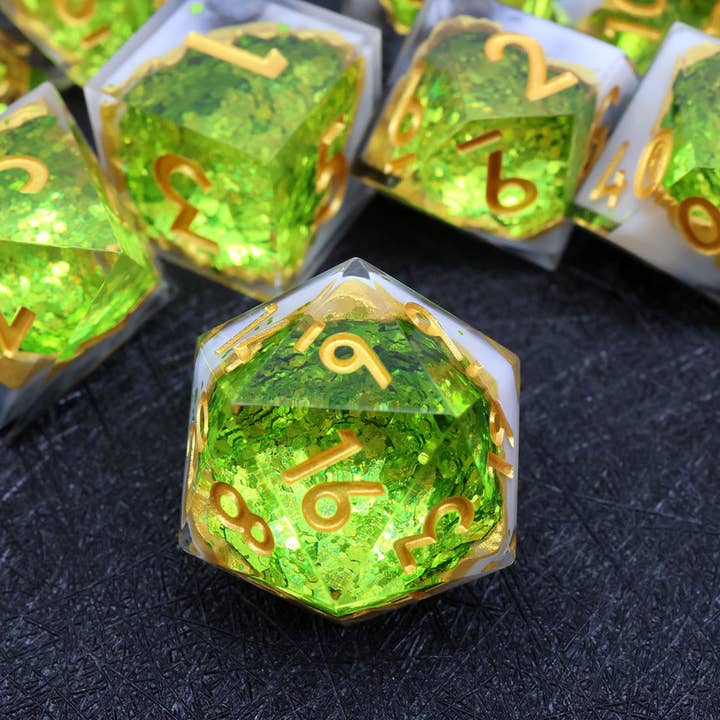 Tabletop Dominion Limited – Dados por atacado – Arctic Emerald | Geode Sharp Edge Dice | Conjunto de 7 Poliédricos5