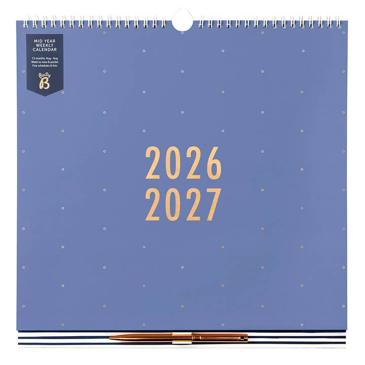 Calendrier hebdomadaire de mi-année 2026/27 - Spot bleu - Vue hebdomadaire pour la vente par Busy B