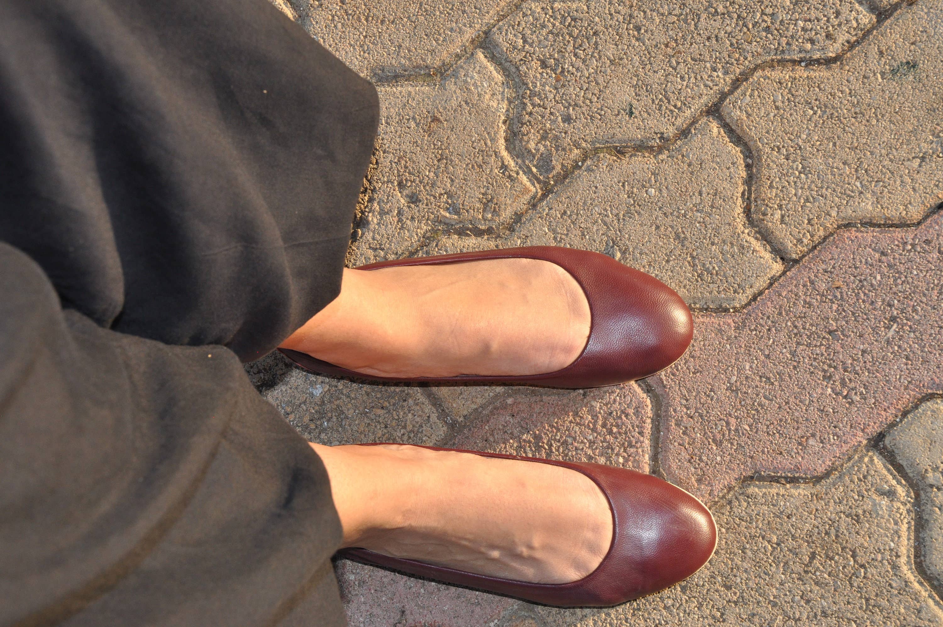 MAVROSANDALS - Wholesale Flats - Women's - Burgundy red Suede Leather Ballet Flats ballerinas ballerina3