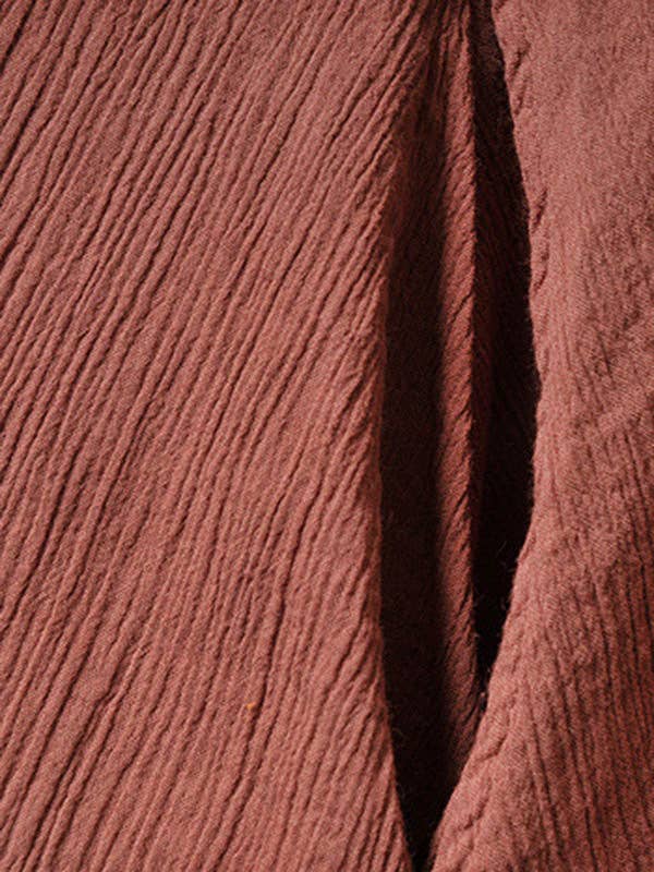 Sheer Trend - Wholesale Dress - Women's - Cotton Blend Split-Joint Solid Color Dress3