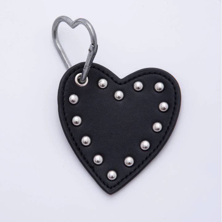 Black Heart Stud Bag Charm ✦ BC-21WB089 for wholesale by Simply Jewels