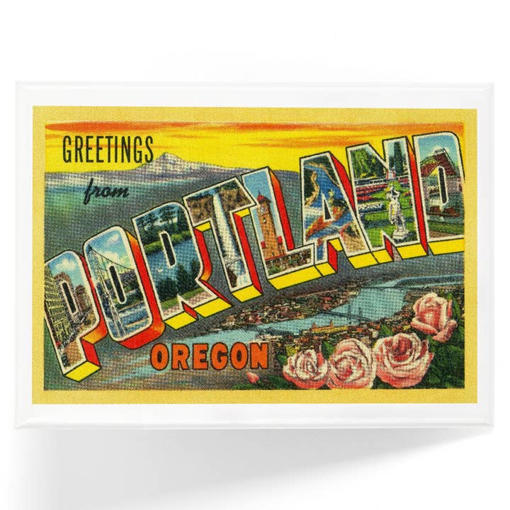 Saludos MAGNET desde Portland, Oregón para venta al por mayor de Lantern Press