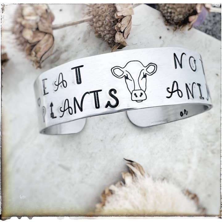 Eet planten, geen dieren, koeienmanchet voor wholesale door Christy Robinson Design