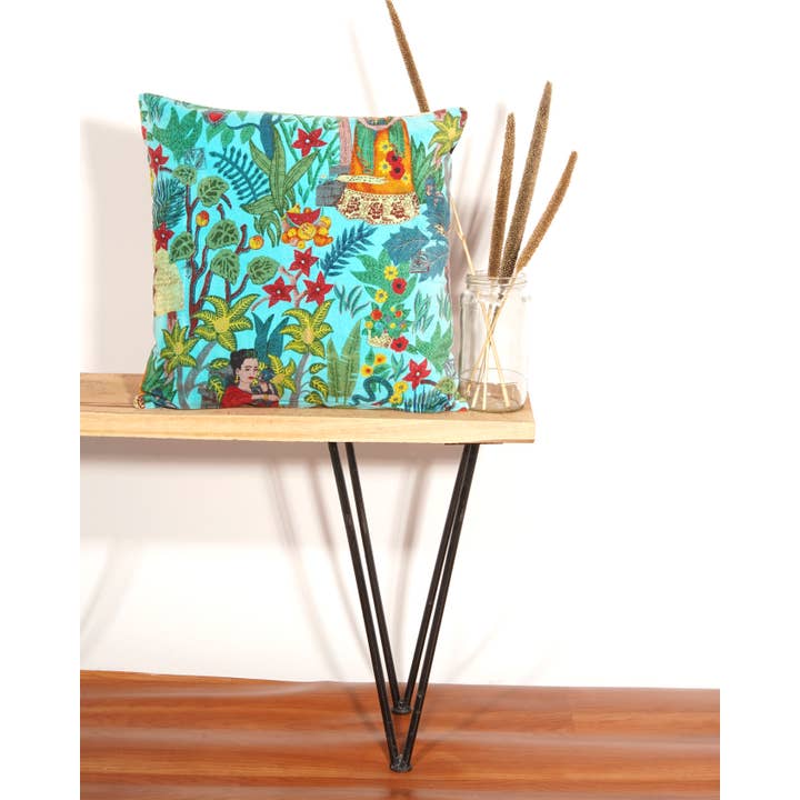 Linen Connections - Vente Housse de coussin - Housse de coussin en velours Frida Kahlo1