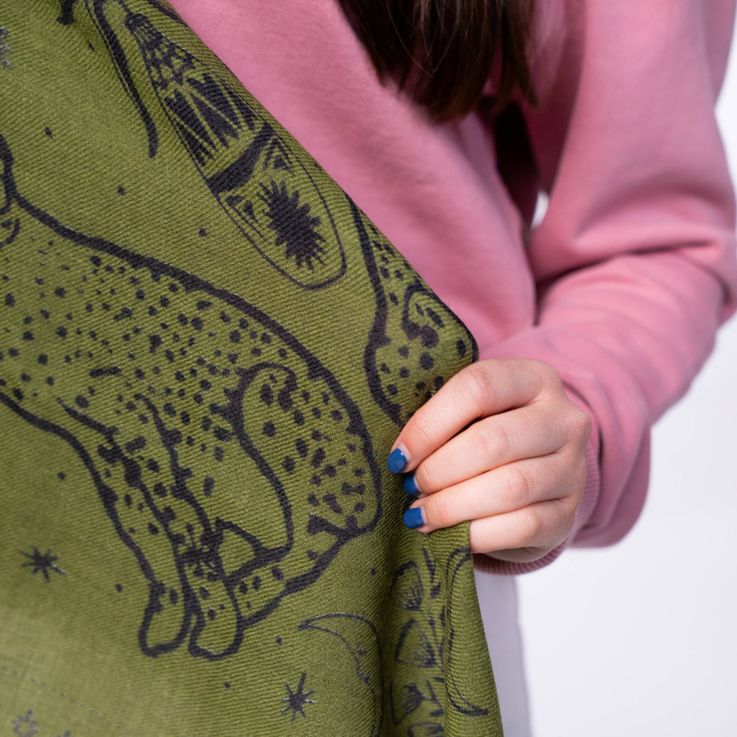 BILLYBELT - Vente Écharpe – femme - Petit foulard en 100% laine Sasha Kaki3