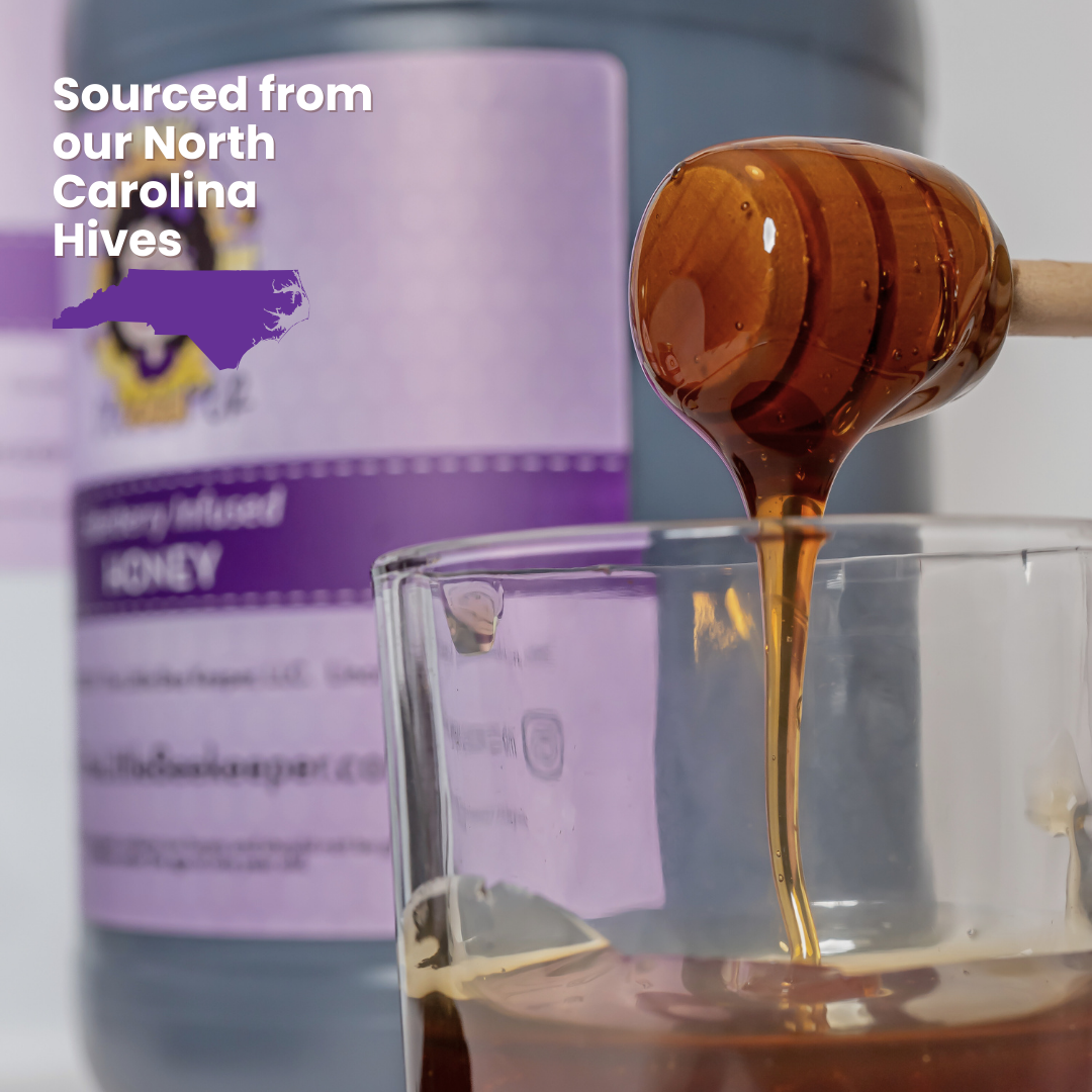 The Little BeeKeeper LLC - Wholesale Honey - 5 gallons - Elderberry Infused Honey2