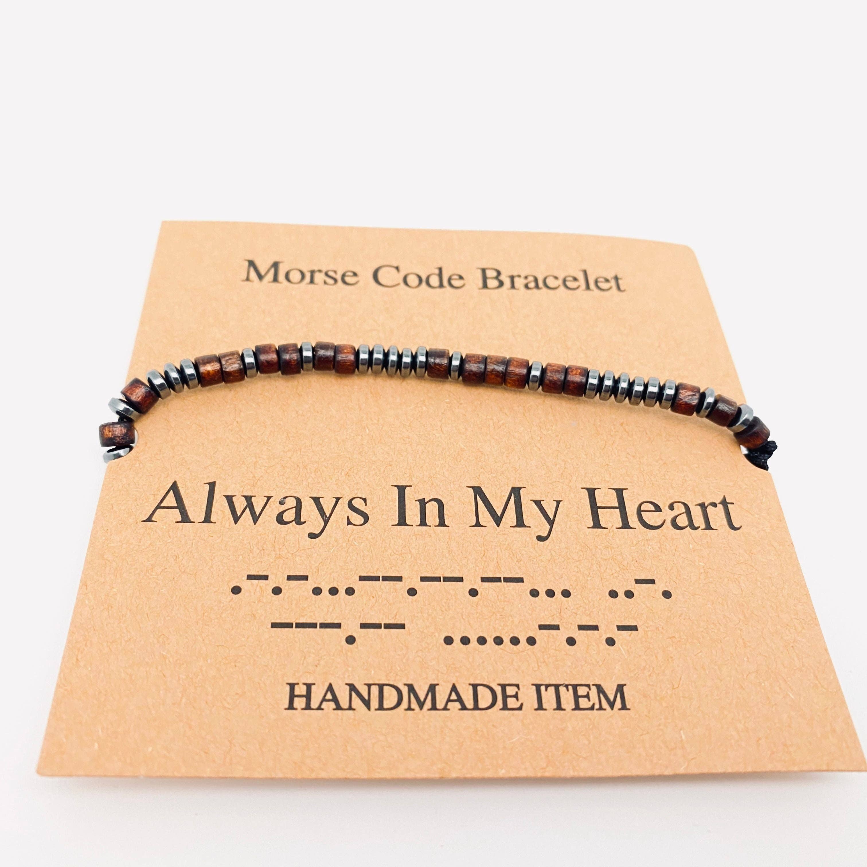 Mio Queena - Wholesale Woven/Braided Bracelet - Multi-style Hand-woven Wood Bead Morse Code Bracelet6