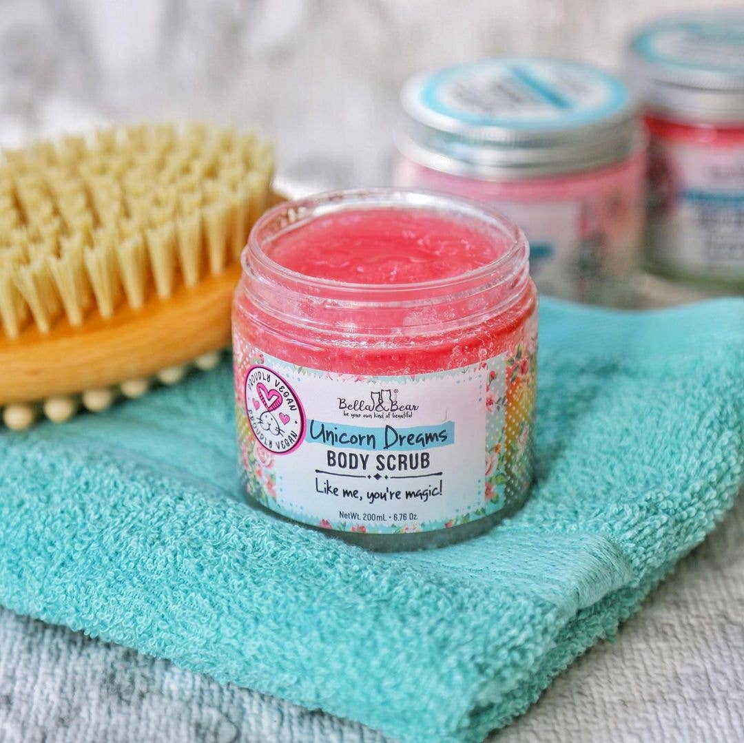 Bella & Bear - Vendita all'ingrosso Scrub/esfoliante per il corpo - Esfoliante corpo 3 in 1 Unicorn Dreams da 6,7 oz | Detergente e idratante3