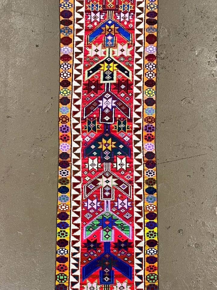 Turkish Herki Rug Runner | 2.7 x 12.3 for wholesale by Vintage Loomz
