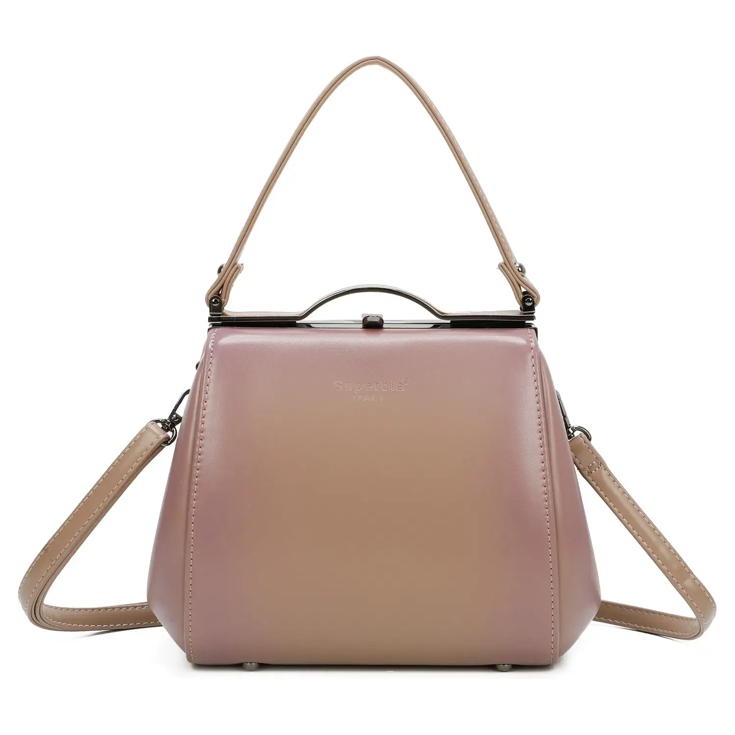 Superbia - Wholesale Top Handle Bag - Women's - Vintage Smoky Effect Pu Clasp Opening Top Handle Bag- P82890