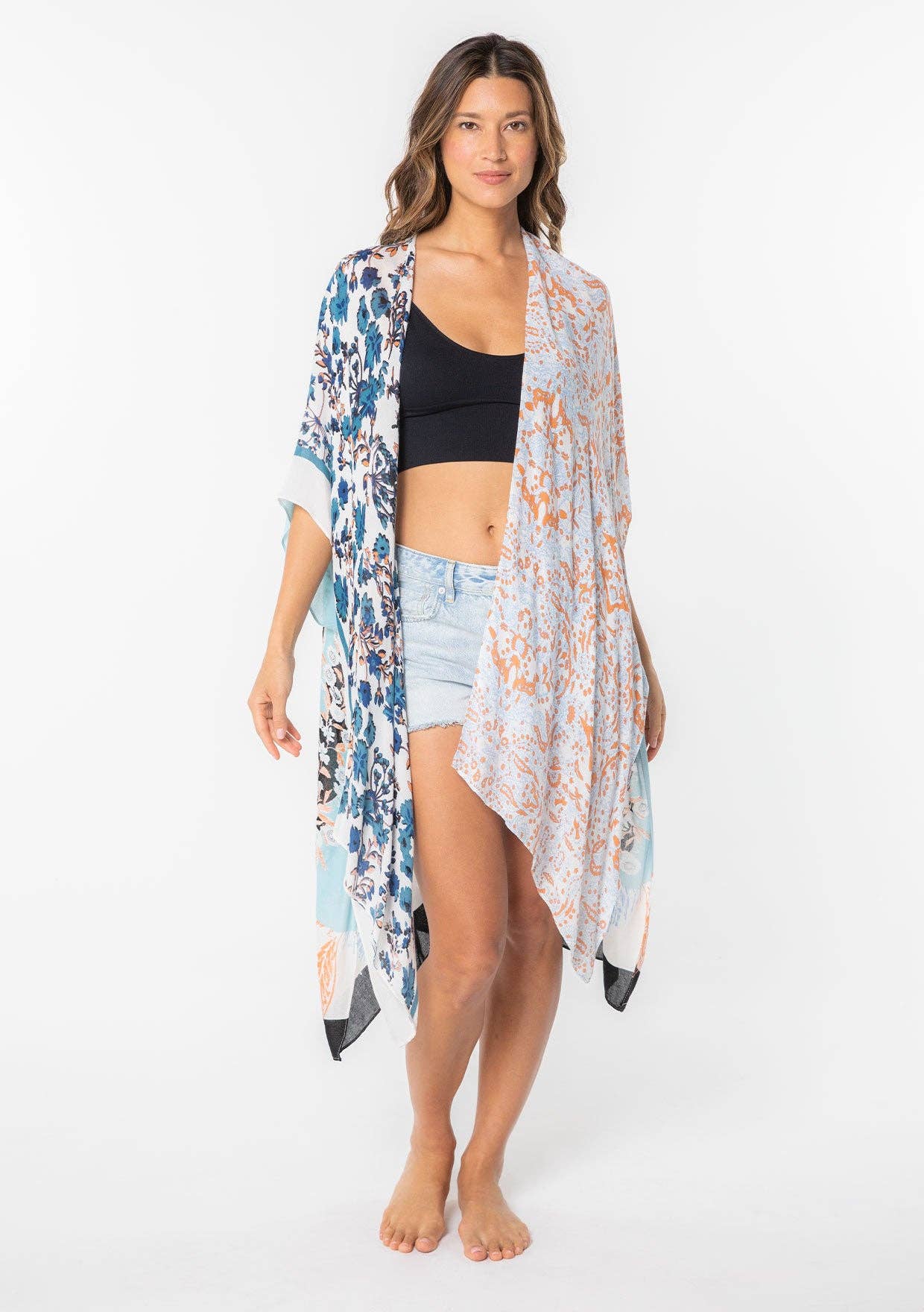 Lovestitch - Wholesale Kimono - Women's - Floral Multi Bohemian Open Front Kimono14