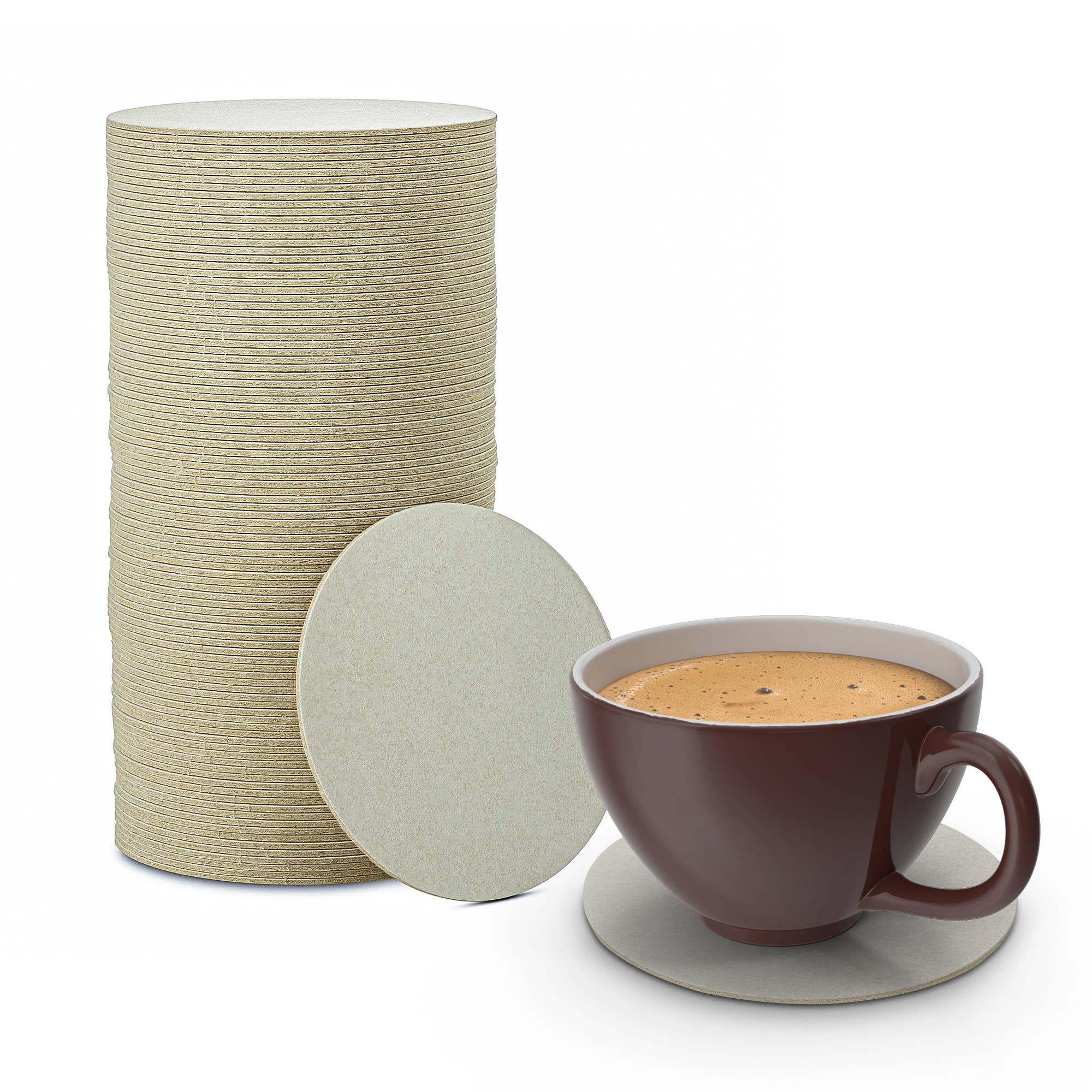 MT Products - Wholesale Disposable Coasters - MT Products White Blank Paper Coasters 4" - Cup Coaster1
