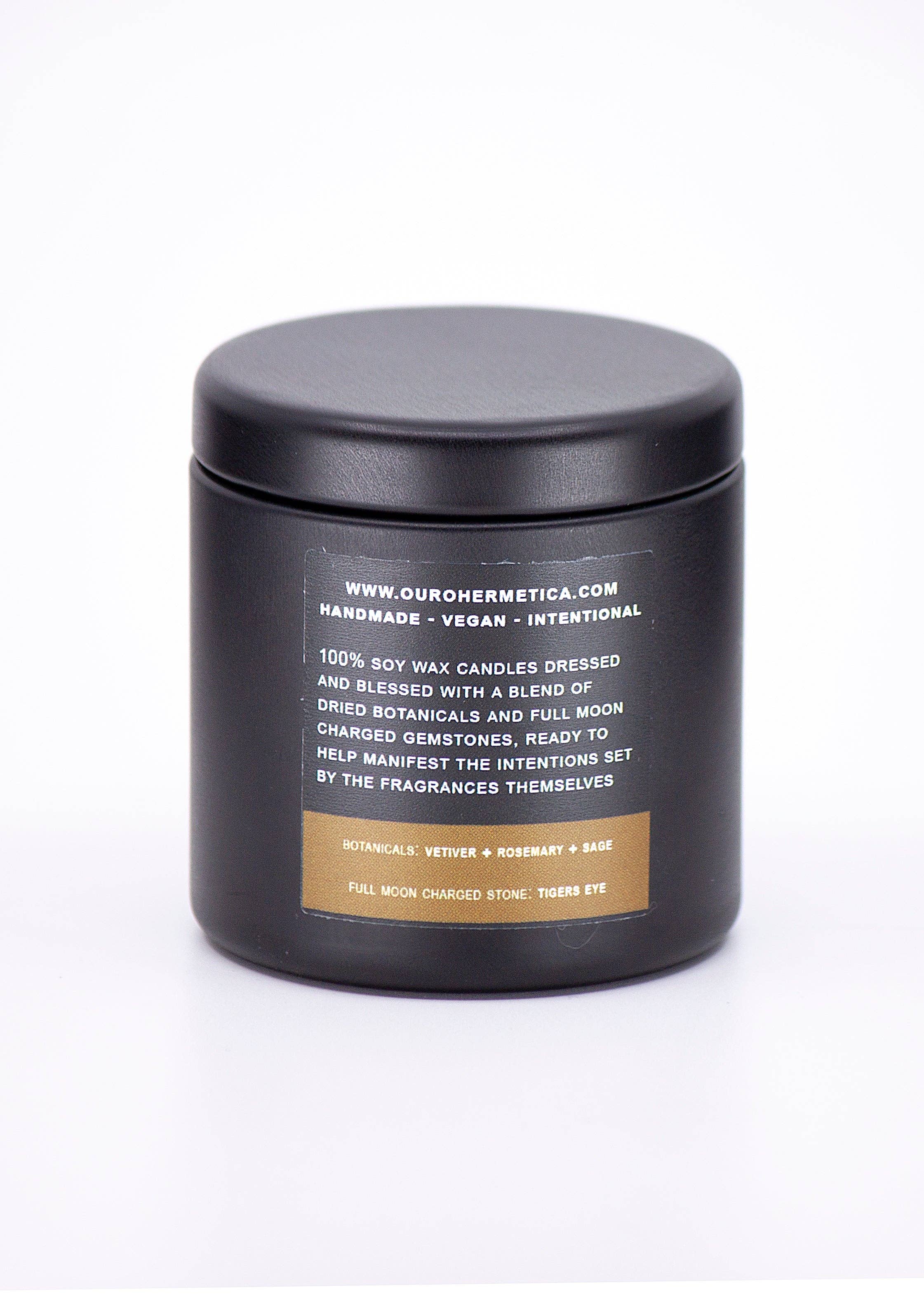 OuroHermetica - Wholesale Jar/Filled Candle - Thoth Ritual Soy Candle with Botanicals & Tigers Eye2