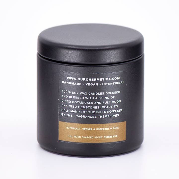 OuroHermetica - Wholesale Jar/Filled Candle - Thoth Ritual Soy Candle with Botanicals & Tigers Eye2