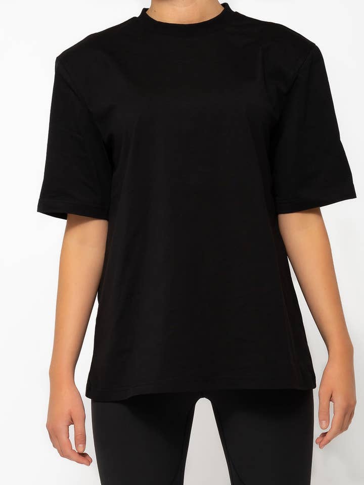 Helena Padded T-shirt Black for wholesale by HVL Shop