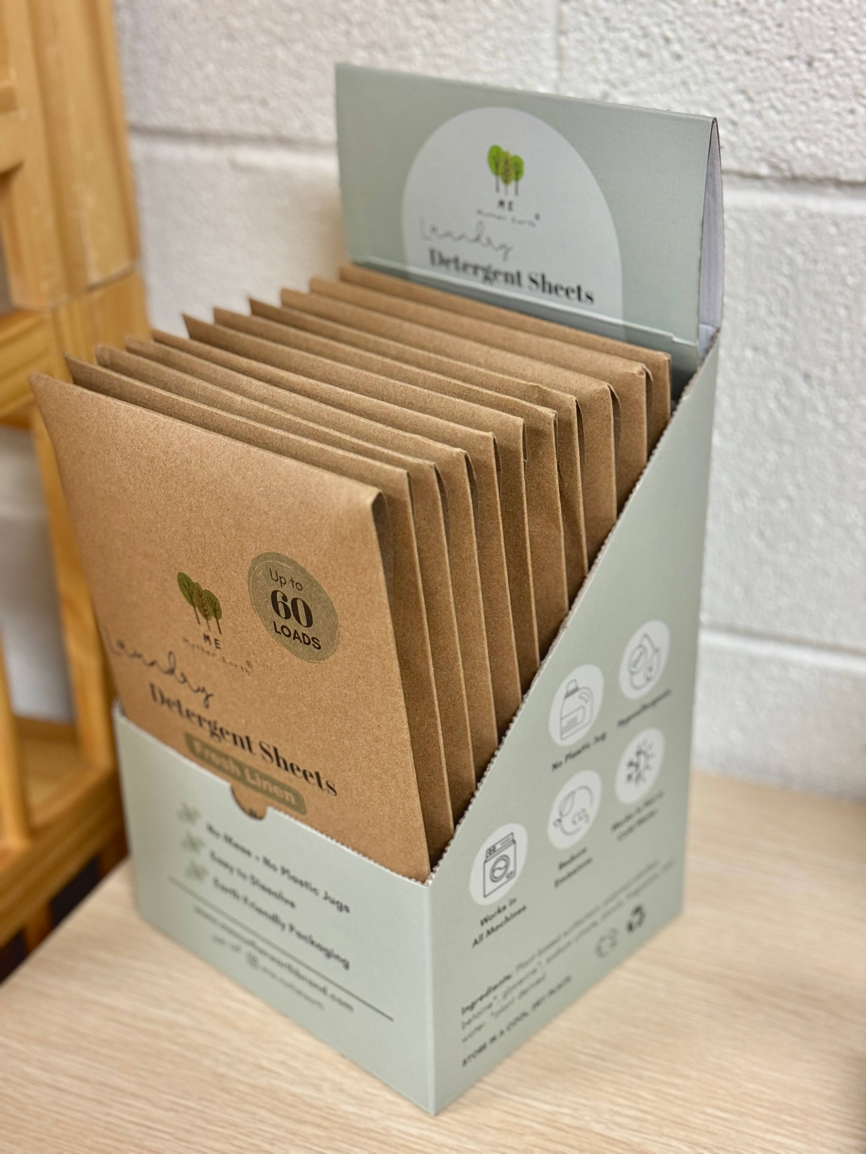 Me Mother Earth - Wholesale Display Case - Laundry Sheet Display Box 2