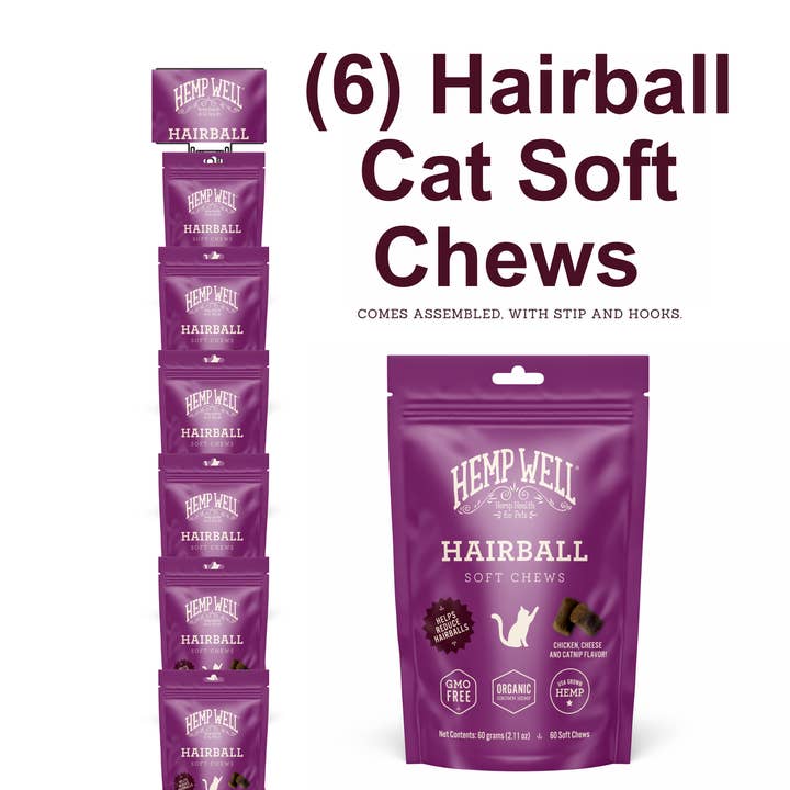 Hemp Well - Wholesale Pet Supplement - Cat - Hemp Well Hairball Cat Soft Chews - 60 count