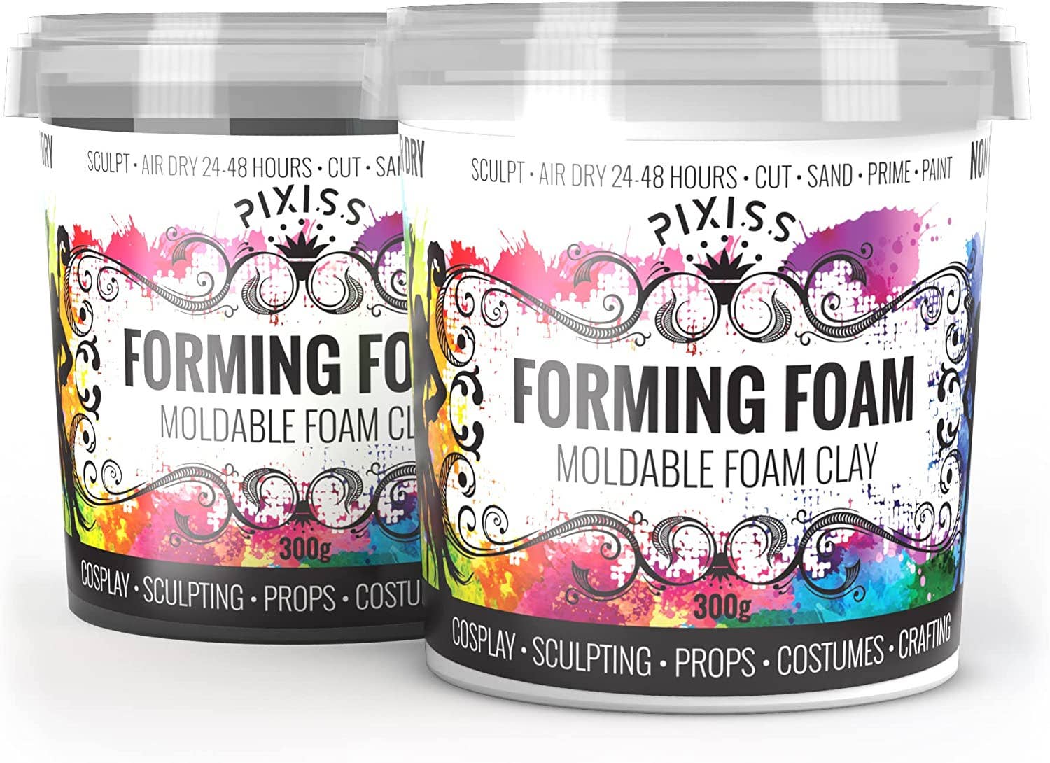 Pixiss - Wholesale Putty/Slime - Kids - PIXISS Forming Foam Moldable Foam; 300gm. (Black, White, Beige, Gray)5