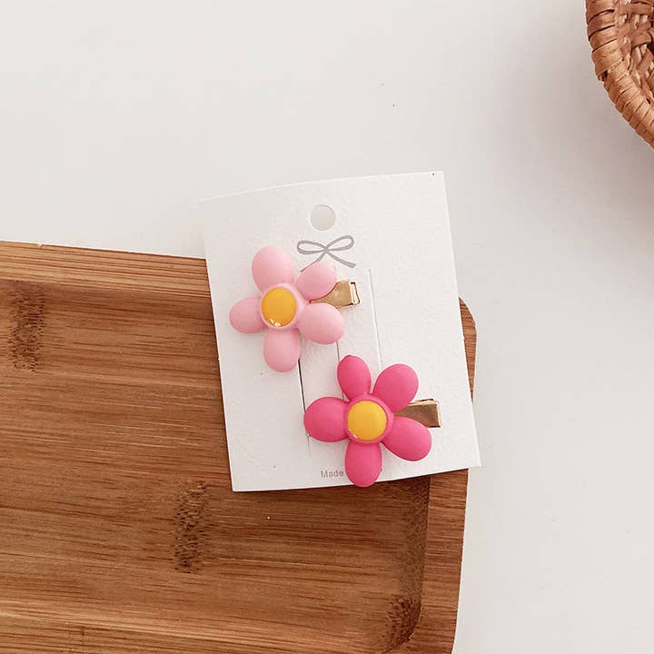 MyKids-USA® - Wholesale Hair Clip - Kids - Sweet Pink Collection: Versatile Heart Clip With Adorable Bo