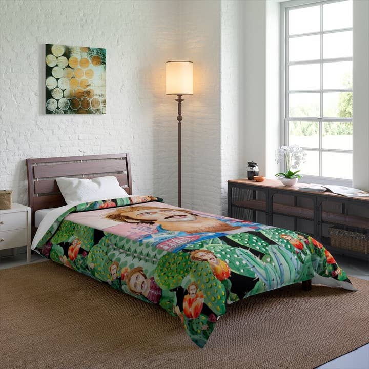 Watercolors by Joshy – wholesale Throw blanket – The Retro Nicolas Cage "Raising Arizona" Trippy Artisan Cact