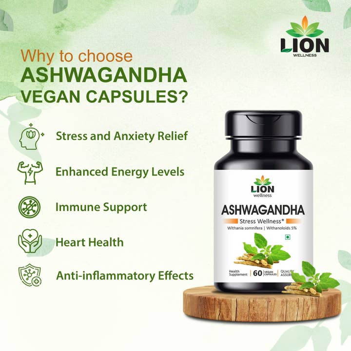 Lion Wellness - Wholesale Oral Supplement/Vitamin - Pure Ashwagandha Capsules I 100% Vegan