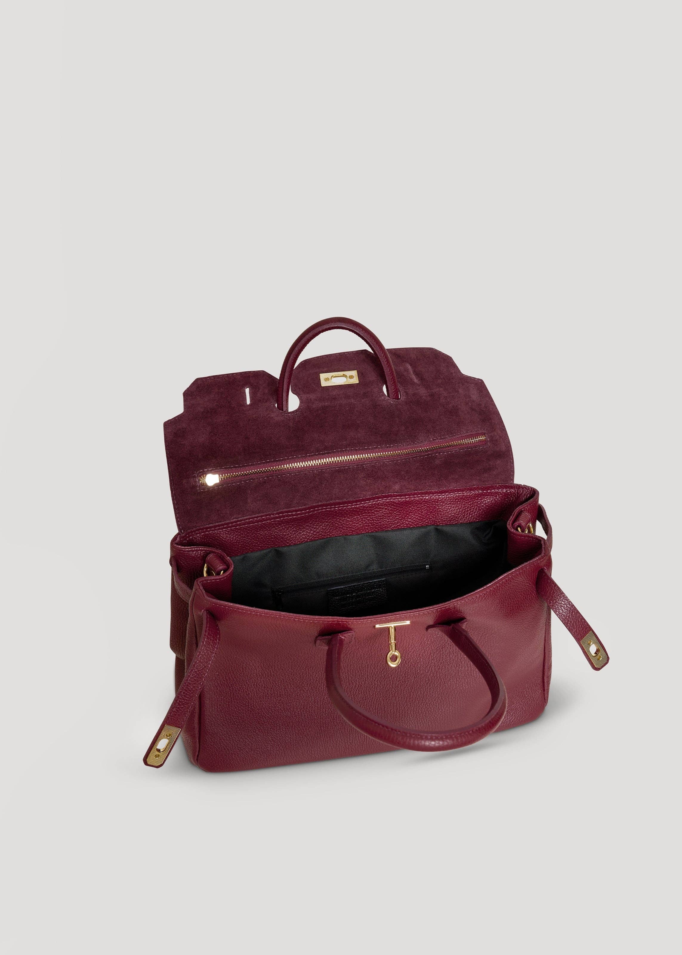 Prestige Milano – Engroshandel Tote bag - Dame – Elizabeth taske i bordeaux Togo-læder4