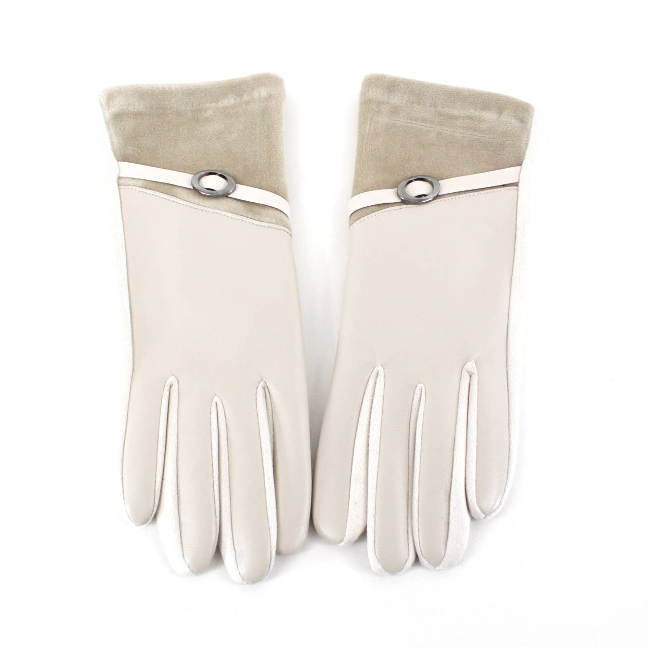 Pretty Persuasions - Wholesale Gloves - Women's - A25010 Velvet Trim Faux Leather Gloves