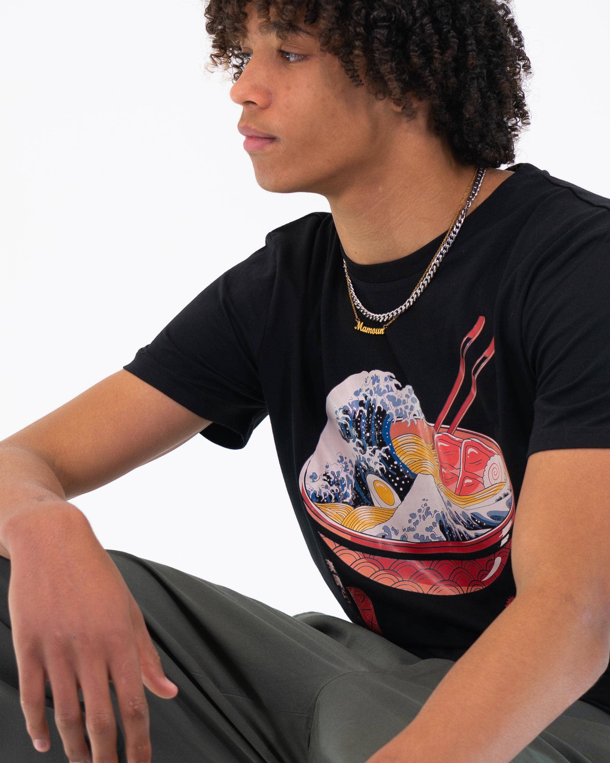 Grafitee – T-shirt estampada - Unissexo por atacado – Grande Tee Ramen Wave - Tee Gráfico Manga3