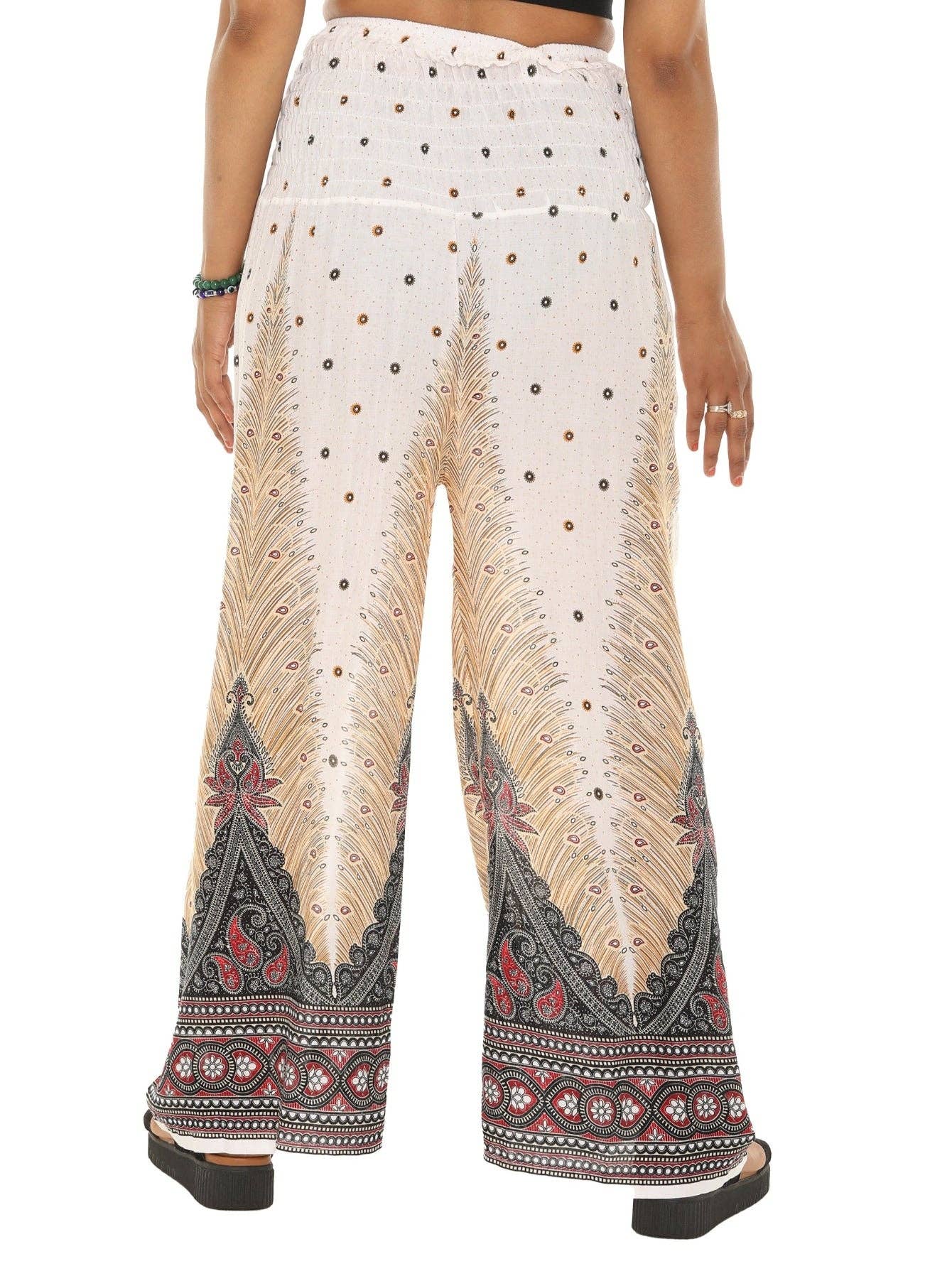 Shoreline Wear. INC - Vente Pantalon – femme - Pantalon palazzo blanc et noir imprimé1